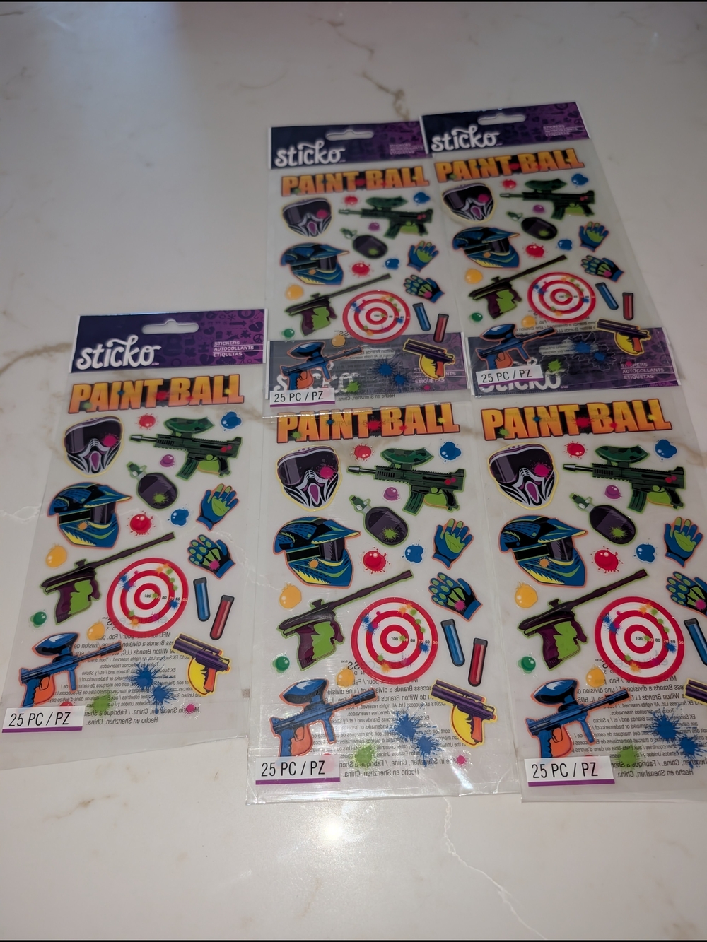 ~Sticko Paintball Stickers Lot Of 5 packs